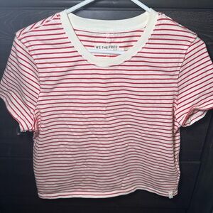 We The Free Striped Tee in Red and White